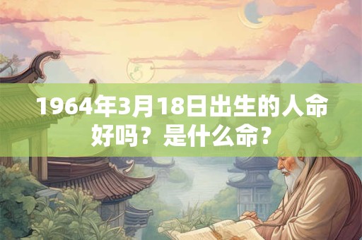 1964年3月18日出生的人命好吗？是什么命？