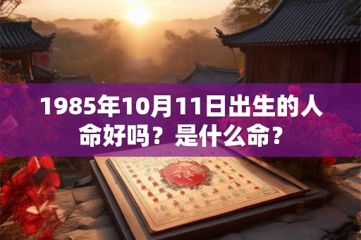 1985年10月11日出生的人命好吗？是什么命？