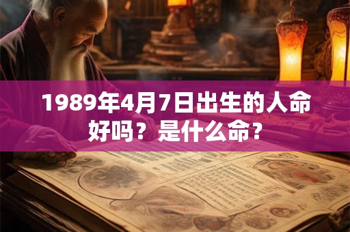 1989年4月7日出生的人命好吗？是什么命？