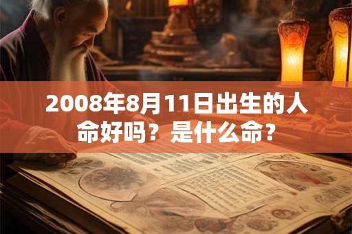 2008年8月11日出生的人命好吗？是什么命？
