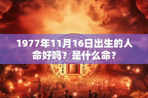 1977年11月16日出生的人命好吗？是什么命？