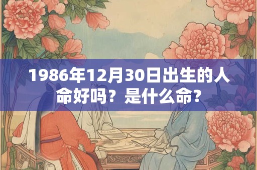 1986年12月30日出生的人命好吗？是什么命？
