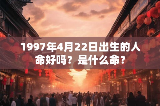 1997年4月22日出生的人命好吗？是什么命？