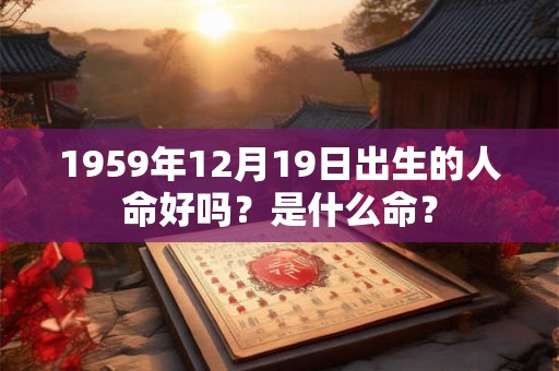 1959年12月19日出生的人命好吗？是什么命？