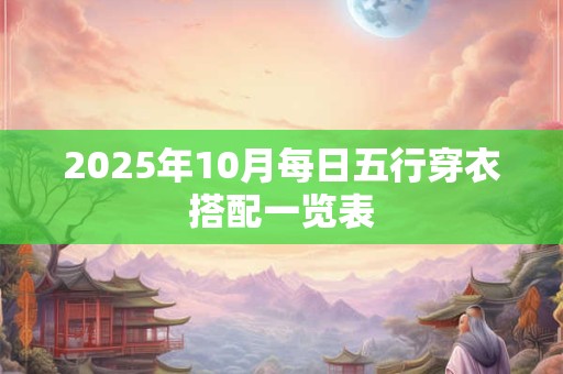 2025年10月每日五行穿衣搭配一览表