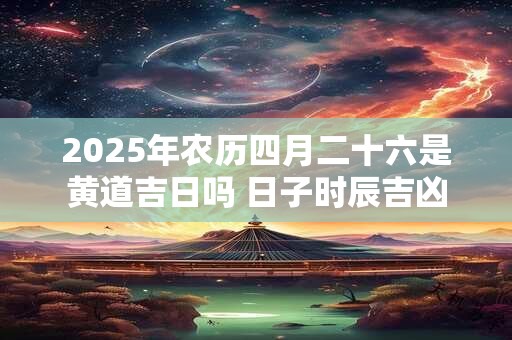 2025年农历四月二十六是黄道吉日吗 日子时辰吉凶