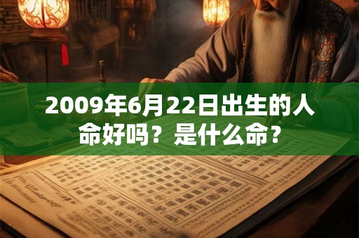 2009年6月22日出生的人命好吗？是什么命？