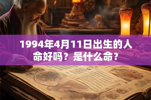 1994年4月11日出生的人命好吗？是什么命？