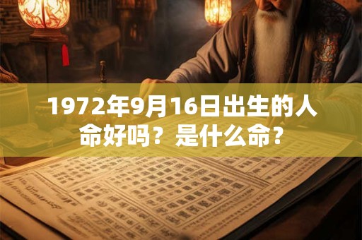 1972年9月16日出生的人命好吗？是什么命？