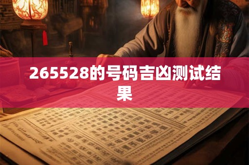 265528的号码吉凶测试结果