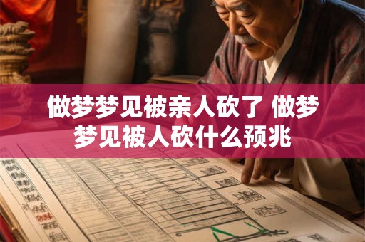 做梦梦见被亲人砍了 做梦梦见被人砍什么预兆