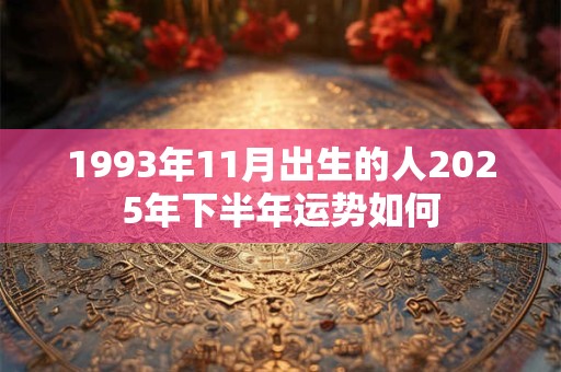 1993年11月出生的人2025年下半年运势如何