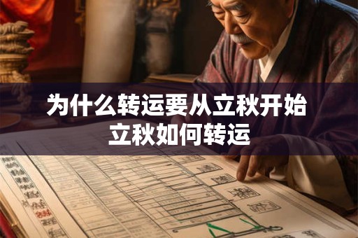 为什么转运要从立秋开始 立秋如何转运