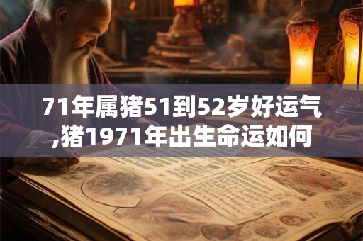 71年属猪51到52岁好运气,猪1971年出生命运如何