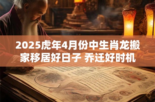 2025虎年4月份中生肖龙搬家移居好日子 乔迁好时机