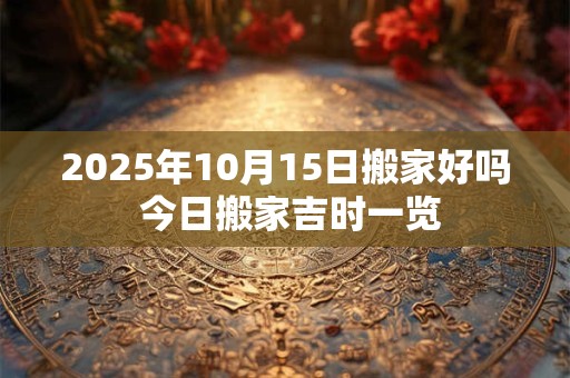 2025年10月15日搬家好吗 今日搬家吉时一览