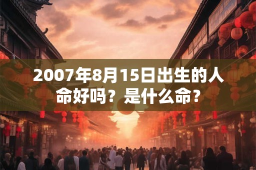 2007年8月15日出生的人命好吗？是什么命？
