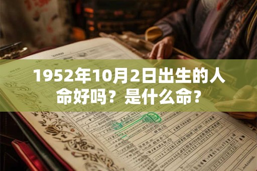 1952年10月2日出生的人命好吗？是什么命？