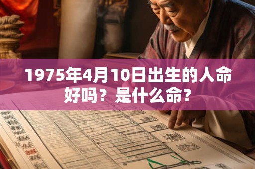 1975年4月10日出生的人命好吗？是什么命？