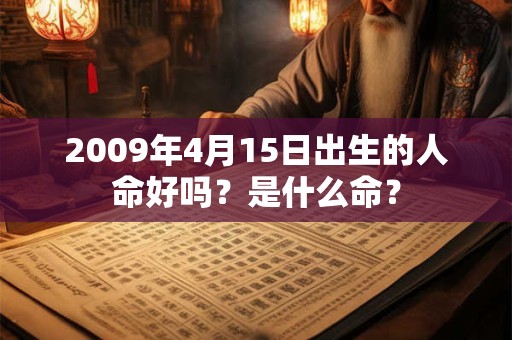 2009年4月15日出生的人命好吗？是什么命？