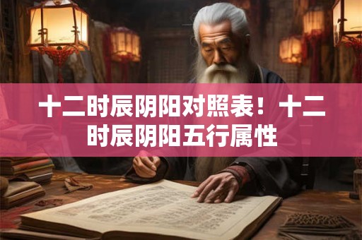 十二时辰阴阳对照表！十二时辰阴阳五行属性