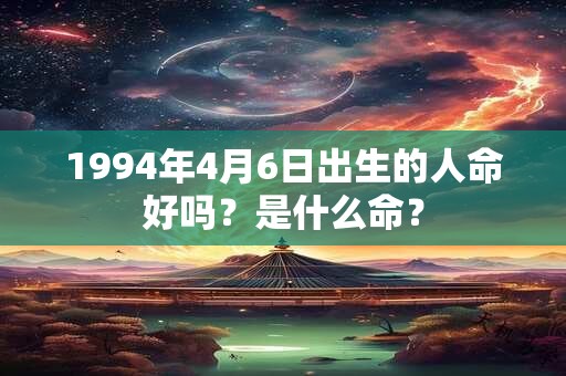 详细阅读:1994年4月6日出生的人命好吗?是什么命? 1994年4月6日出生的人命好吗?是什么命?