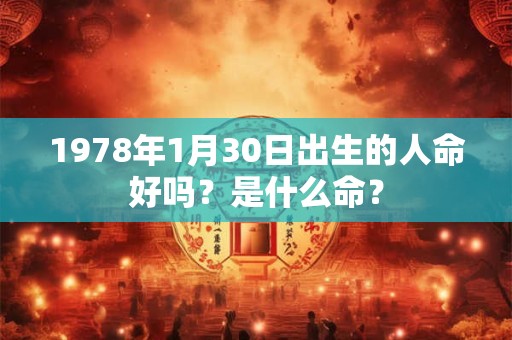 1978年1月30日出生的人命好吗？是什么命？