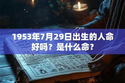 1953年7月29日出生的人命好吗？是什么命？