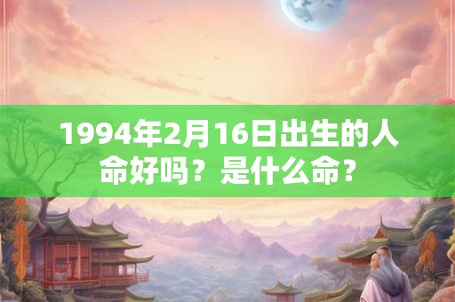 1994年2月16日出生的人命好吗？是什么命？