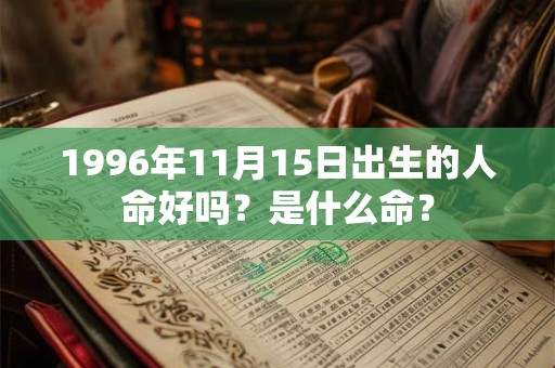 1996年11月15日出生的人命好吗？是什么命？