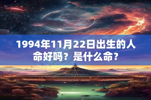 1994年11月22日出生的人命好吗？是什么命？