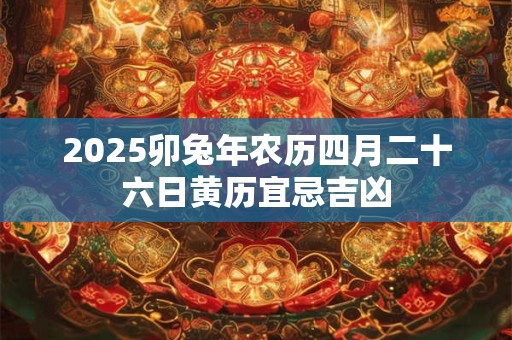 2025卯兔年农历四月二十六日黄历宜忌吉凶