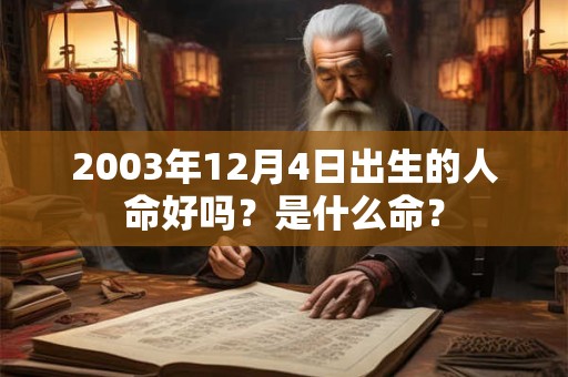 2003年12月4日出生的人命好吗？是什么命？