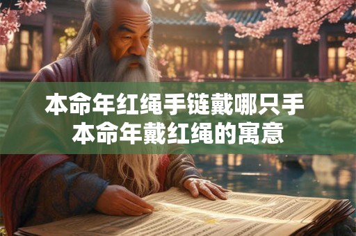 本命年红绳手链戴哪只手 本命年戴红绳的寓意