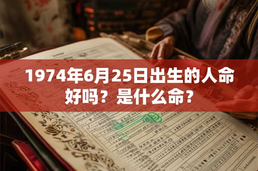 1974年6月25日出生的人命好吗？是什么命？