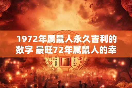 1972年属鼠人永久吉利的数字 最旺72年属鼠人的幸运数字