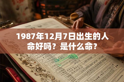 1987年12月7日出生的人命好吗？是什么命？