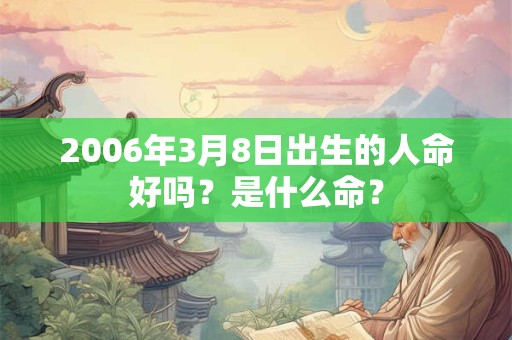 2006年3月8日出生的人命好吗？是什么命？