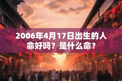 2006年4月17日出生的人命好吗？是什么命？