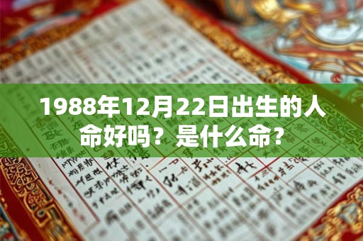 1988年12月22日出生的人命好吗？是什么命？