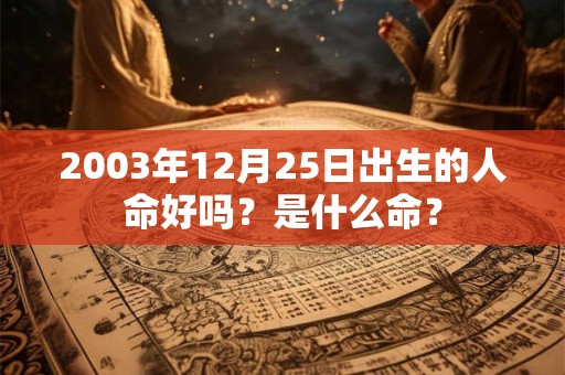 2003年12月25日出生的人命好吗？是什么命？