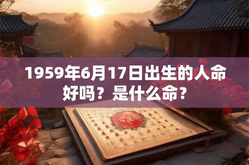 1959年6月17日出生的人命好吗？是什么命？