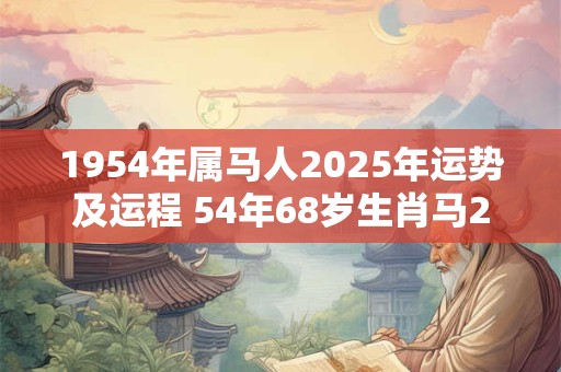 1954年属马人2025年运势及运程 54年68岁生肖马2025年每月运势
