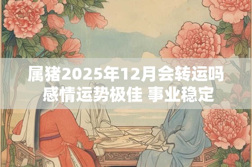 属猪2025年12月会转运吗 感情运势极佳 事业稳定