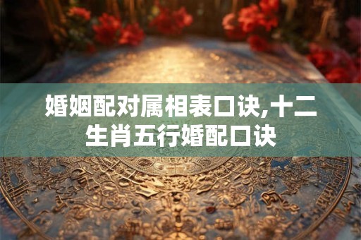 婚姻配对属相表口诀,十二生肖五行婚配口诀