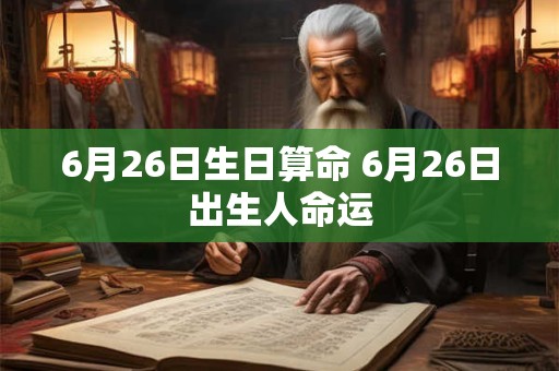 6月26日生日算命 6月26日出生人命运