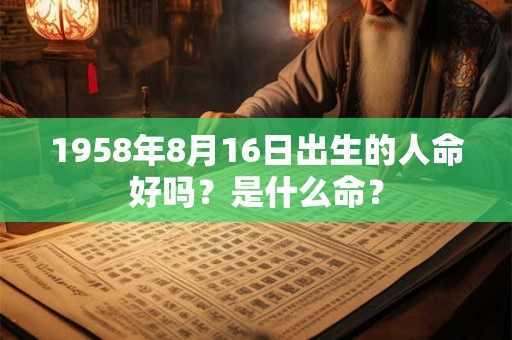 1958年8月16日出生的人命好吗？是什么命？