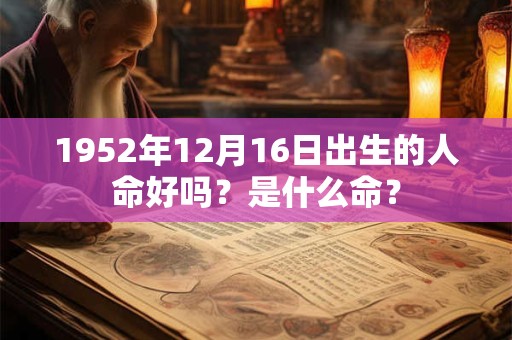 1952年12月16日出生的人命好吗？是什么命？