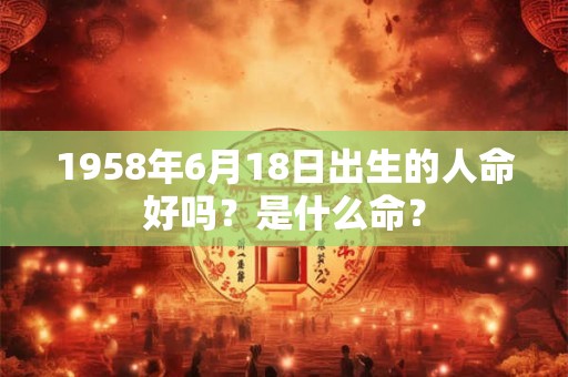 1958年6月18日出生的人命好吗？是什么命？