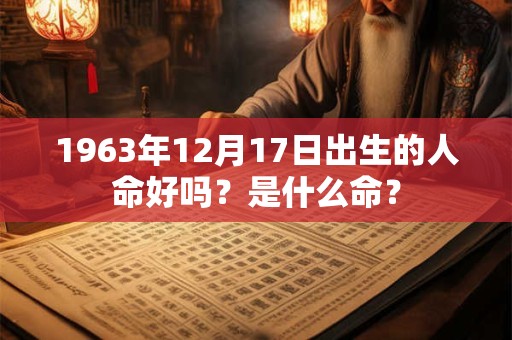 1963年12月17日出生的人命好吗？是什么命？